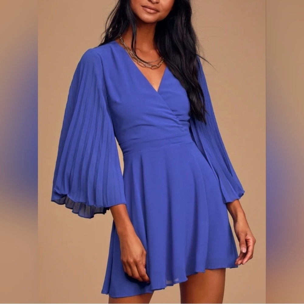 Lulu's Royal Blue Long Sleeve Dress